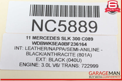 05-11 Mercedes R171 SLK300 SLK350 Front Left Side Exterior Door Handle Black OEM
