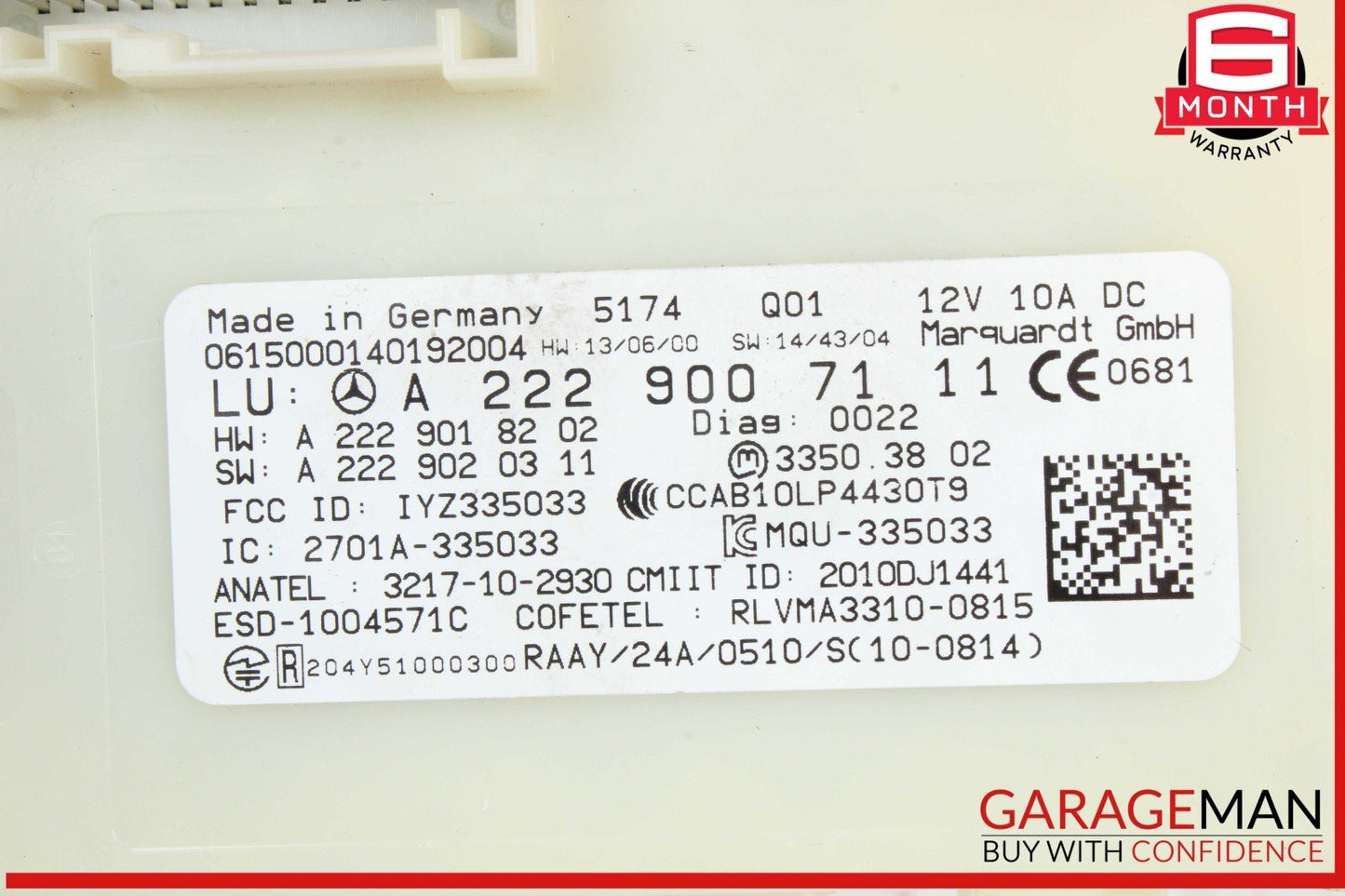 14-19 Mercedes W205 C300 4MATIC Keyless Go Entry Control Module Unit OEM