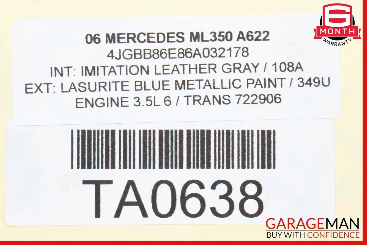 06-12 Mercedes GL450 ML350 Valeo Rear Windshield Window Glass Wiper Motor Unit