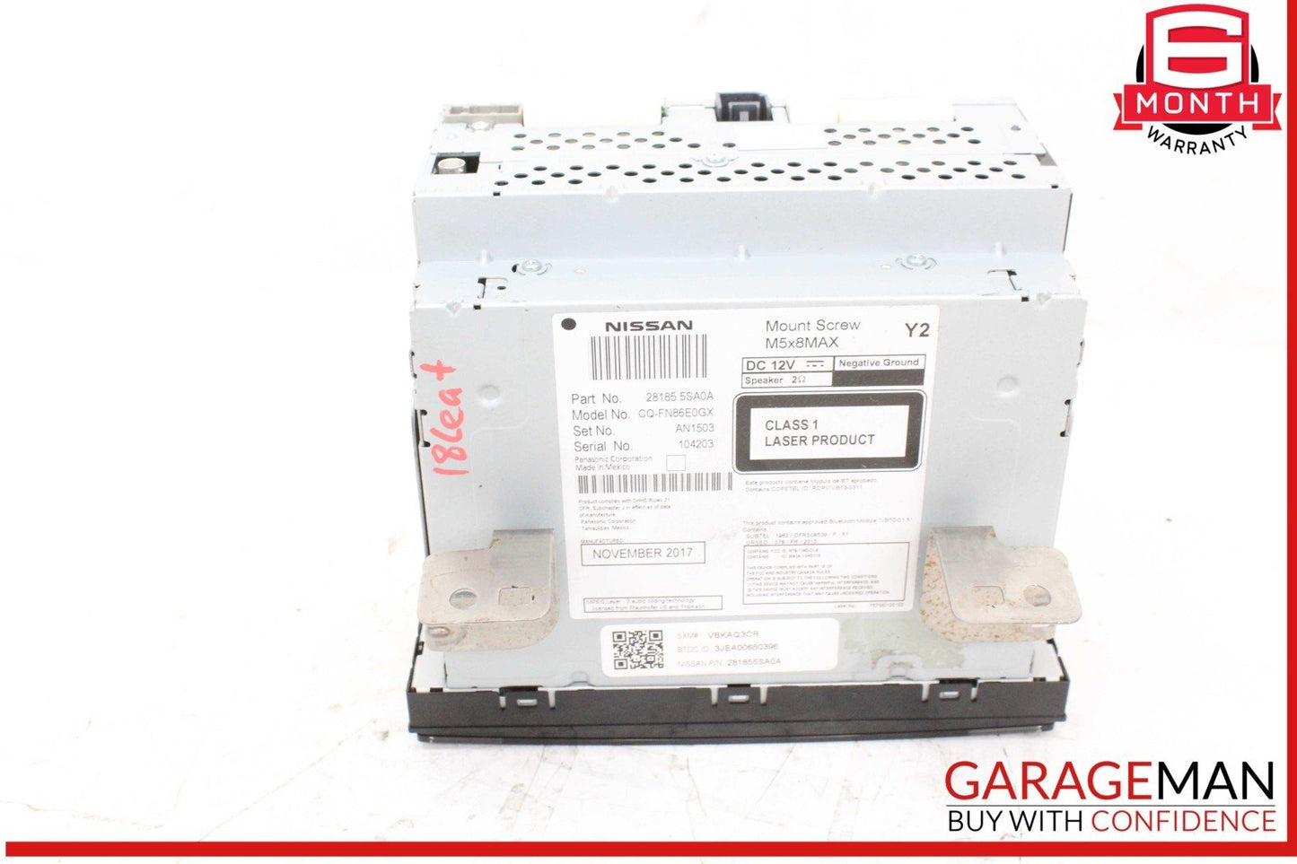 18-22 Nissan Leaf Radio Receiver 5 Display CD Player 281855SA0A OEM