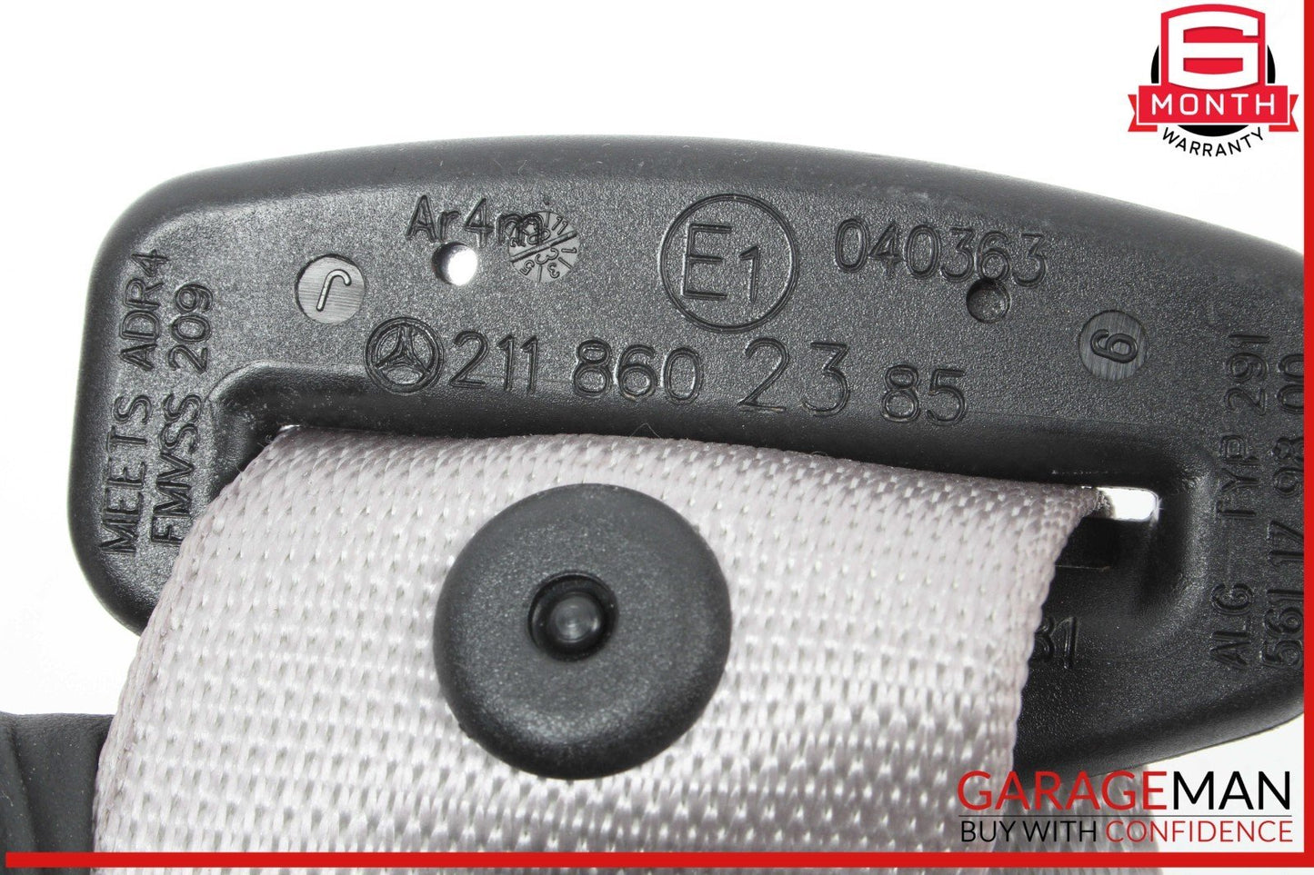 03-06 Mercedes W211 E500 E320 Rear Center Middle Seat Belt Gray 2118602385 OEM