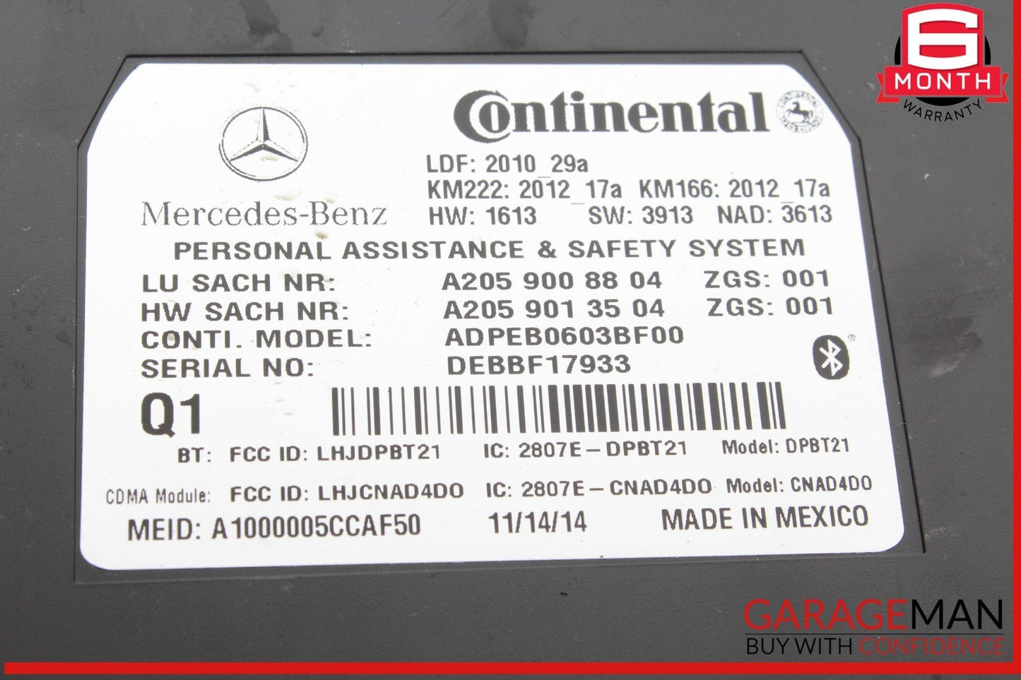 15-19 Mercedes W205 C300 Communication Voice Control Module 2059008804 OEM
