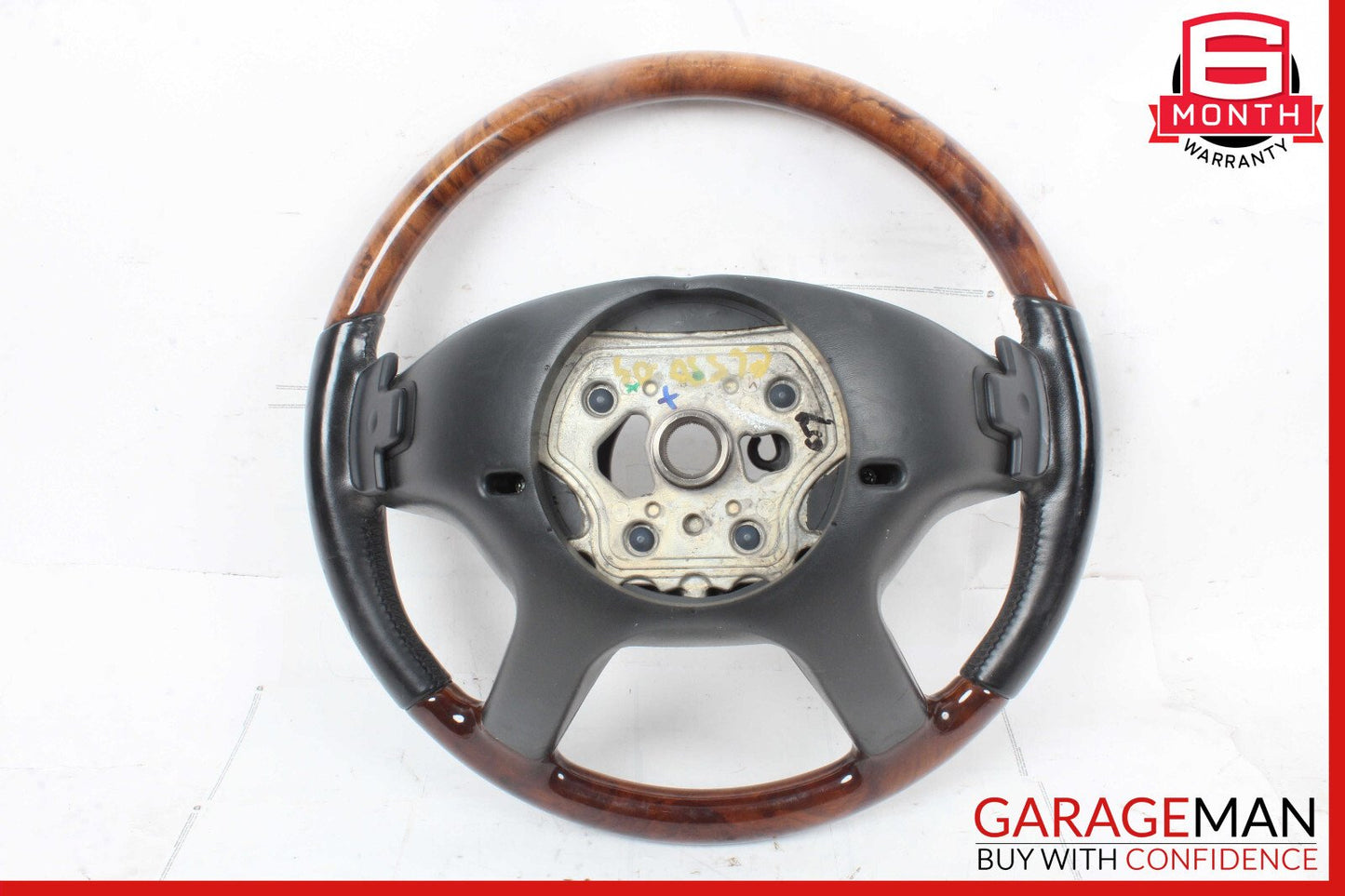 07-10 Mercedes CL550 S550 4 Spoke Steering Wheel Black w/ Paddles Assy Wood