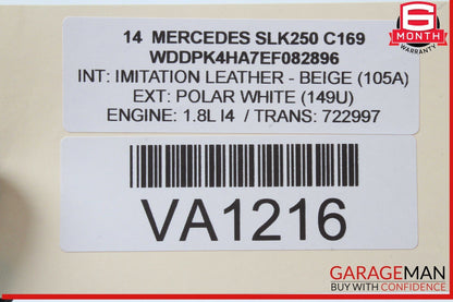 12-20 Mercedes R172 SLK250 Left Convertible Top Main Drive Lift Cylinder OEM