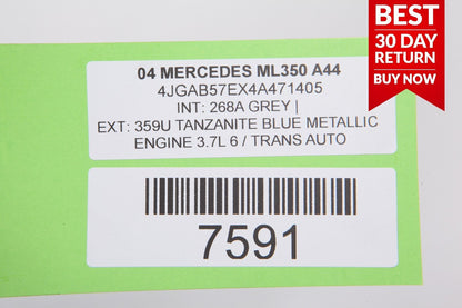 98-05 Mercedes  W163 ML350 Rear Power Window Climate Control Switch Module A44
