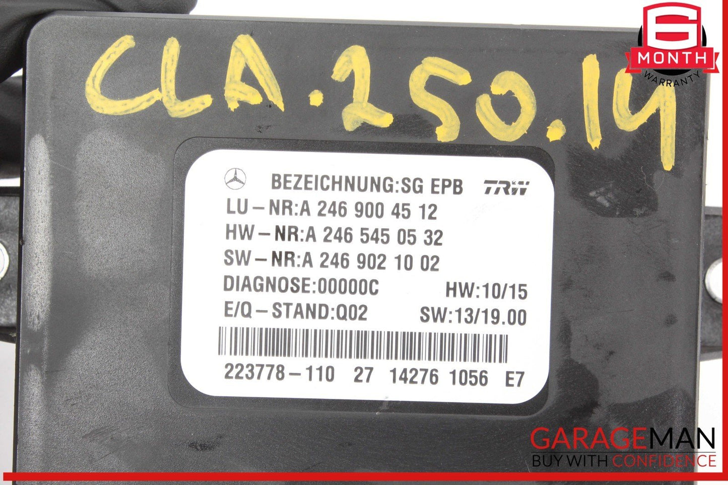 12-20 Mercedes W117 CLA250 SLK350 Hand Parking Brake Control Module Unit OEM