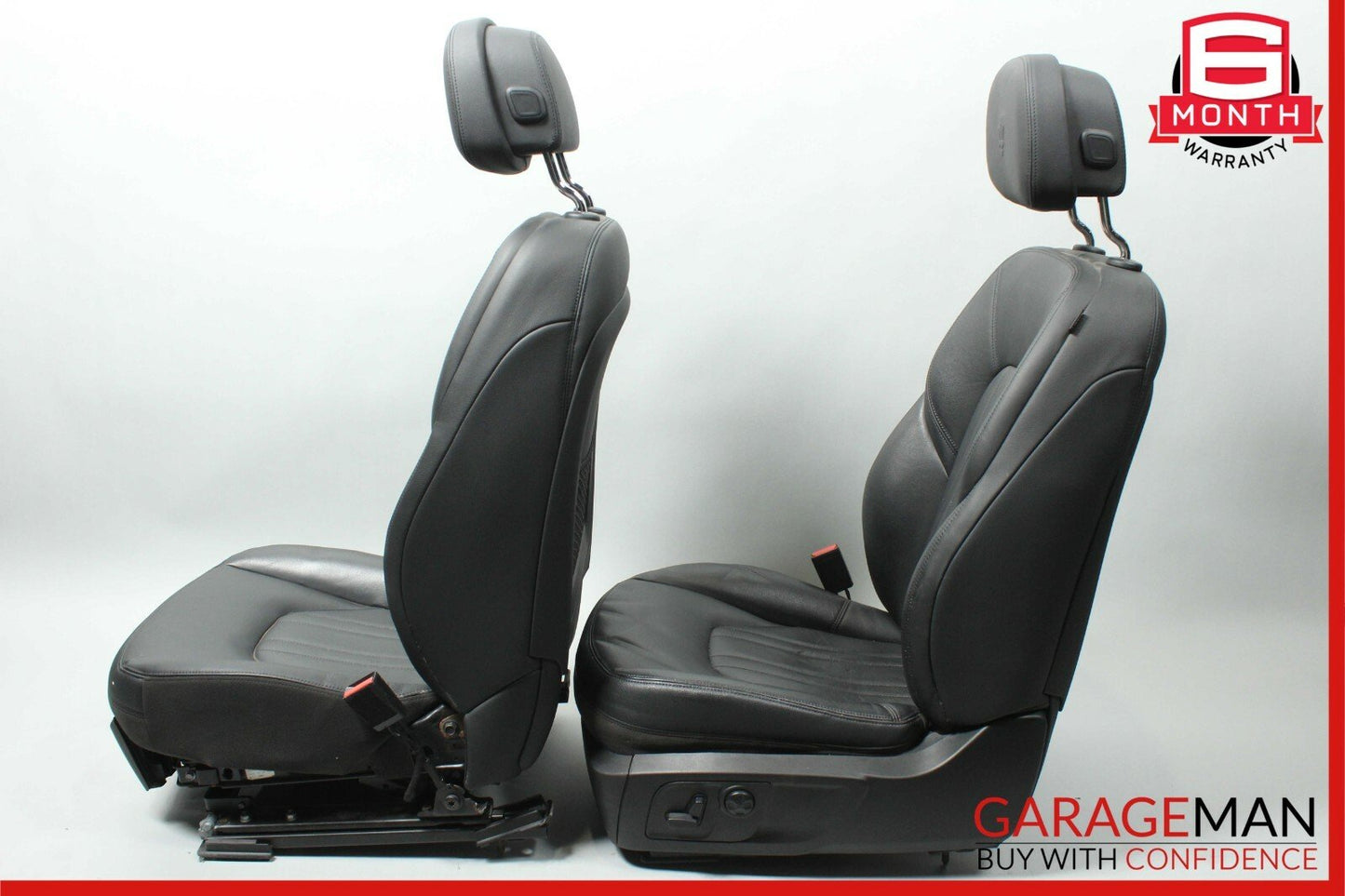 14-17 Maserati Ghibli Front Left & Right Complete Seat Cushion Assembly Black
