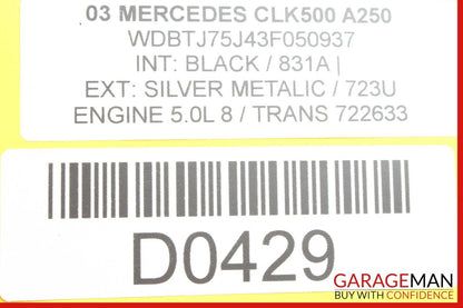 03-09 Mercedes W209 CLK500 Front Right Side Exterior Door Handle Silver OEM