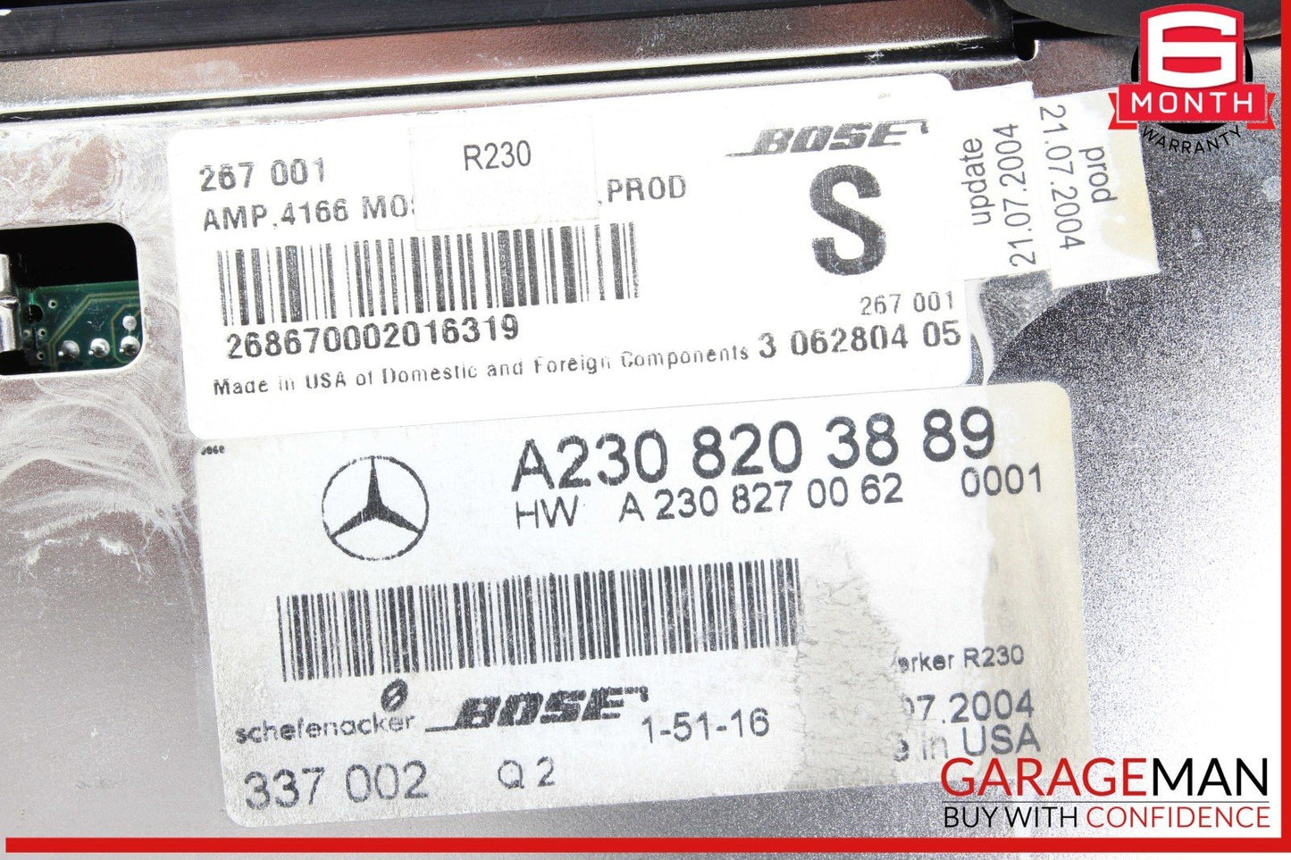 05-08 Mercedes R230 SL500 SL55 AMG Bose Audio Amplifier Amp Control Module Unit