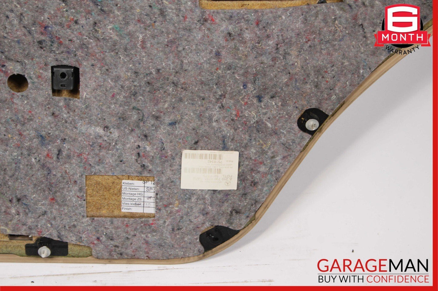 96-03 Mercedes W210 E320 Rear Left Side Interior Door Trim Panel Leather Java
