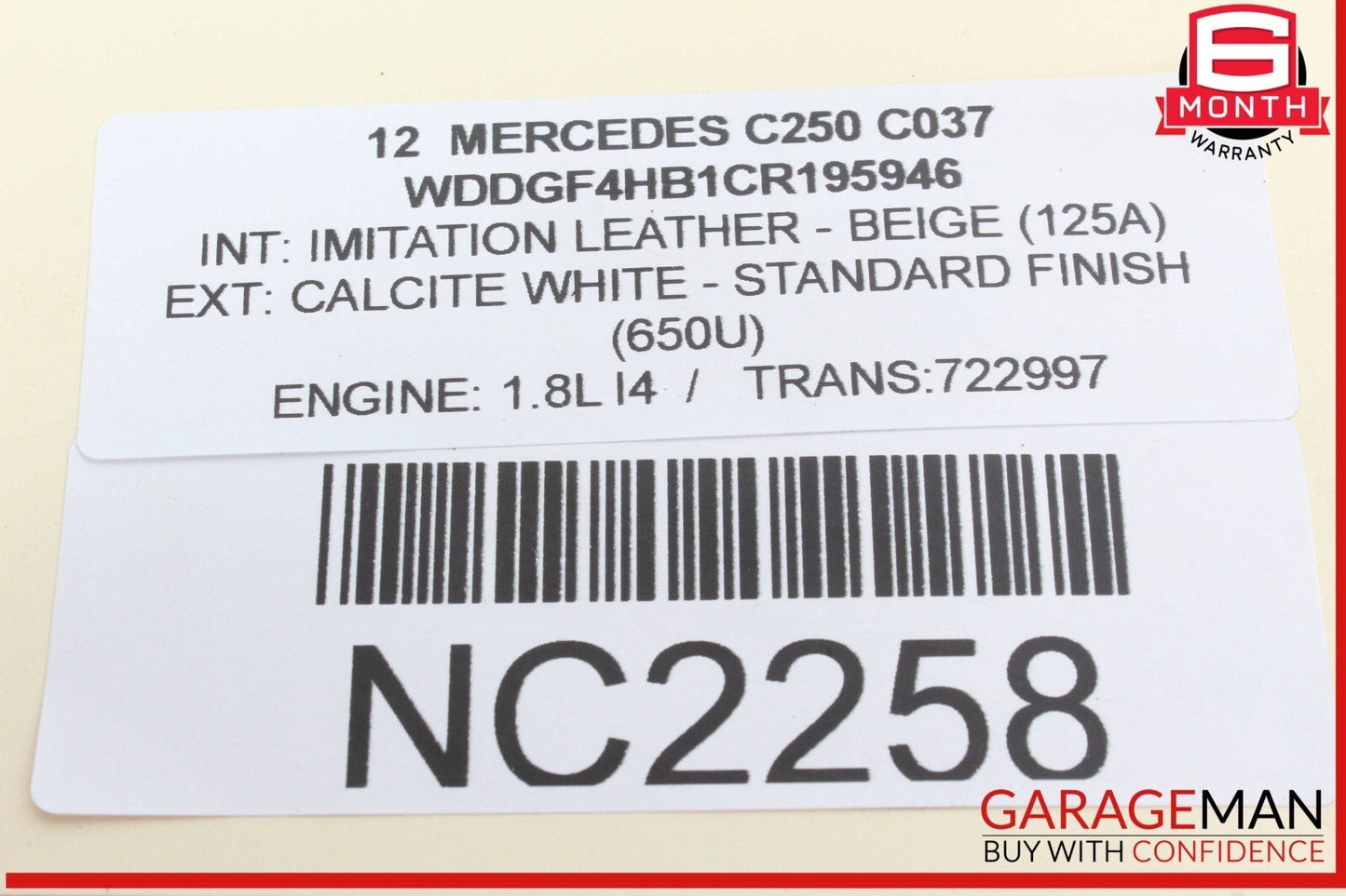 08-14 Mercedes W204 C250 C300 Rear Trunk Lid Tailgate Release Open Handle OEM