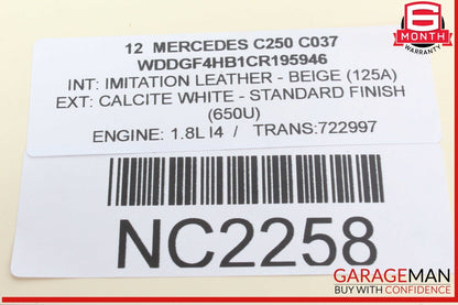 08-14 Mercedes W204 C250 C300 Rear Trunk Lid Tailgate Release Open Handle OEM