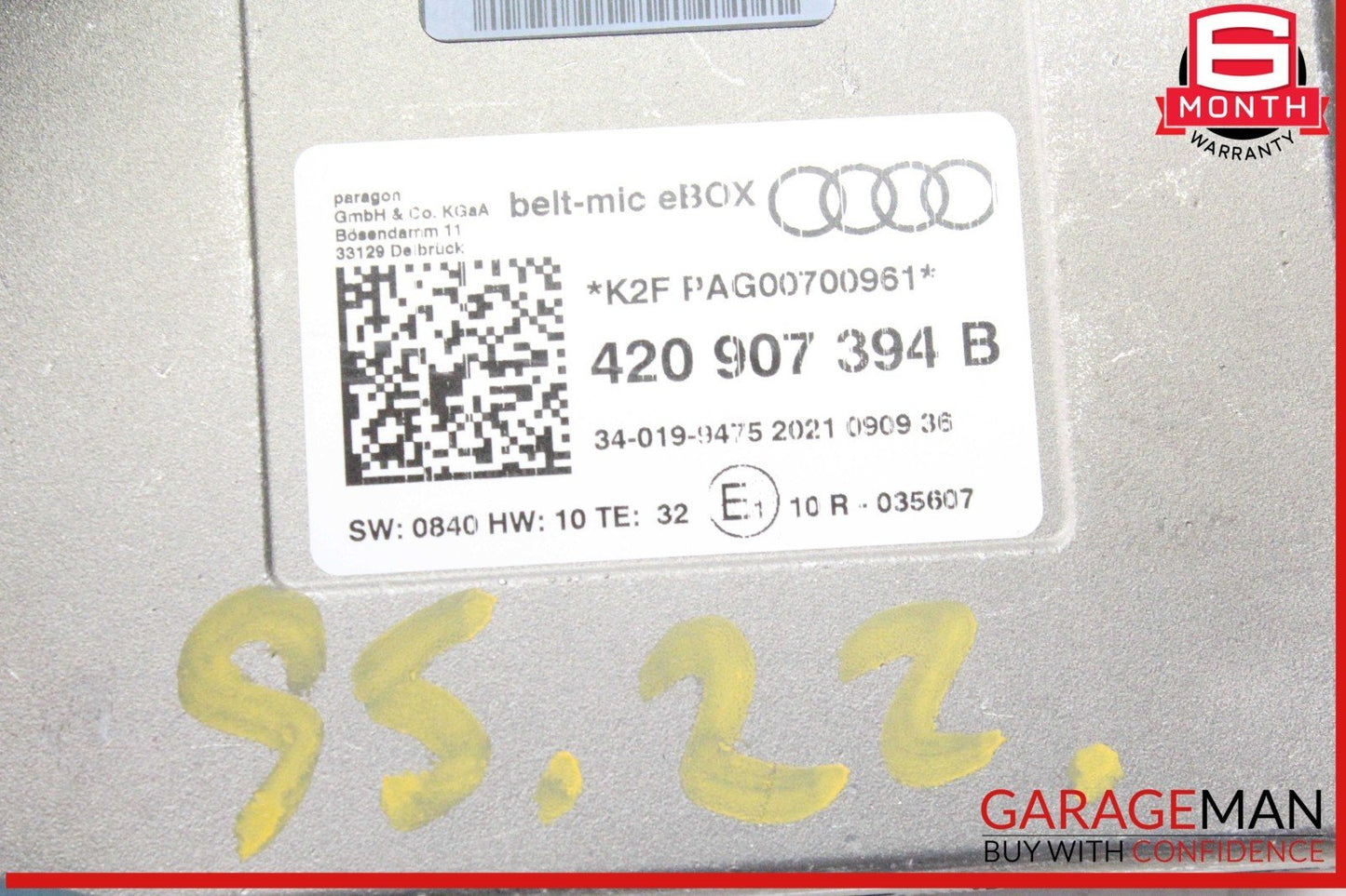 18-24 Audi S5 A5 Seat Belt Seatbelt Microphone Control Module Unit 420907394B