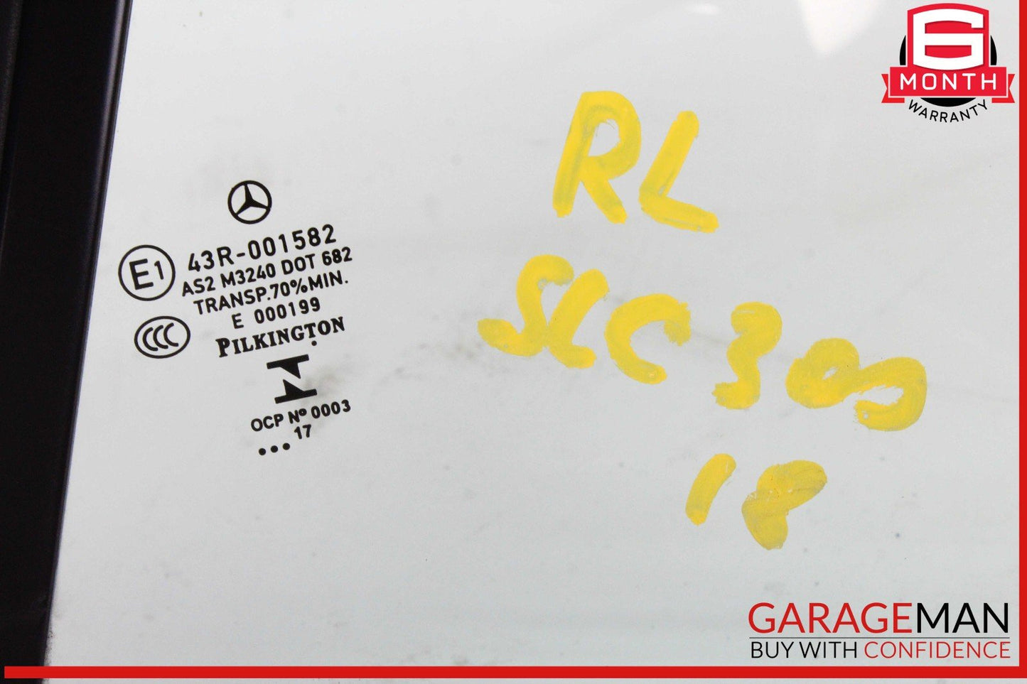 12-20 Mercedes R172 SLC300 SLK350 Rear Left Driver Side Quarter Window Glass OEM