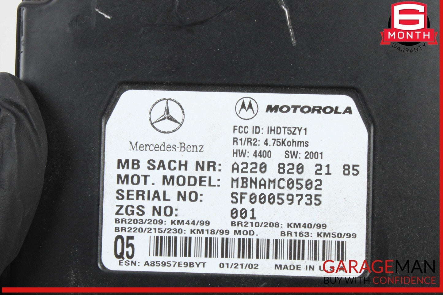 00-06 Mercedes W163 ML320 Voice Command Control Module 2208202185 OEM