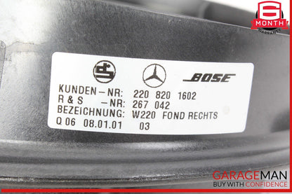 00-06 Mercedes W220 S500 S600 Rear Right Side Door Audio Sound Speaker OEM