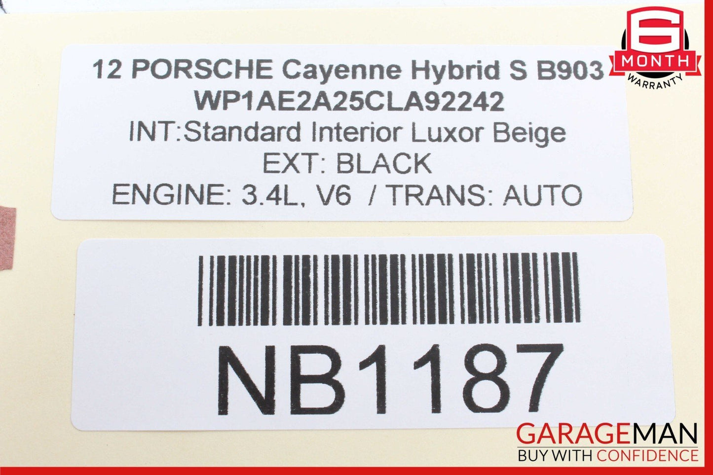 11-14 Porsche Cayenne 958 Rear Right Side Inner Tail Light Lamp OEM