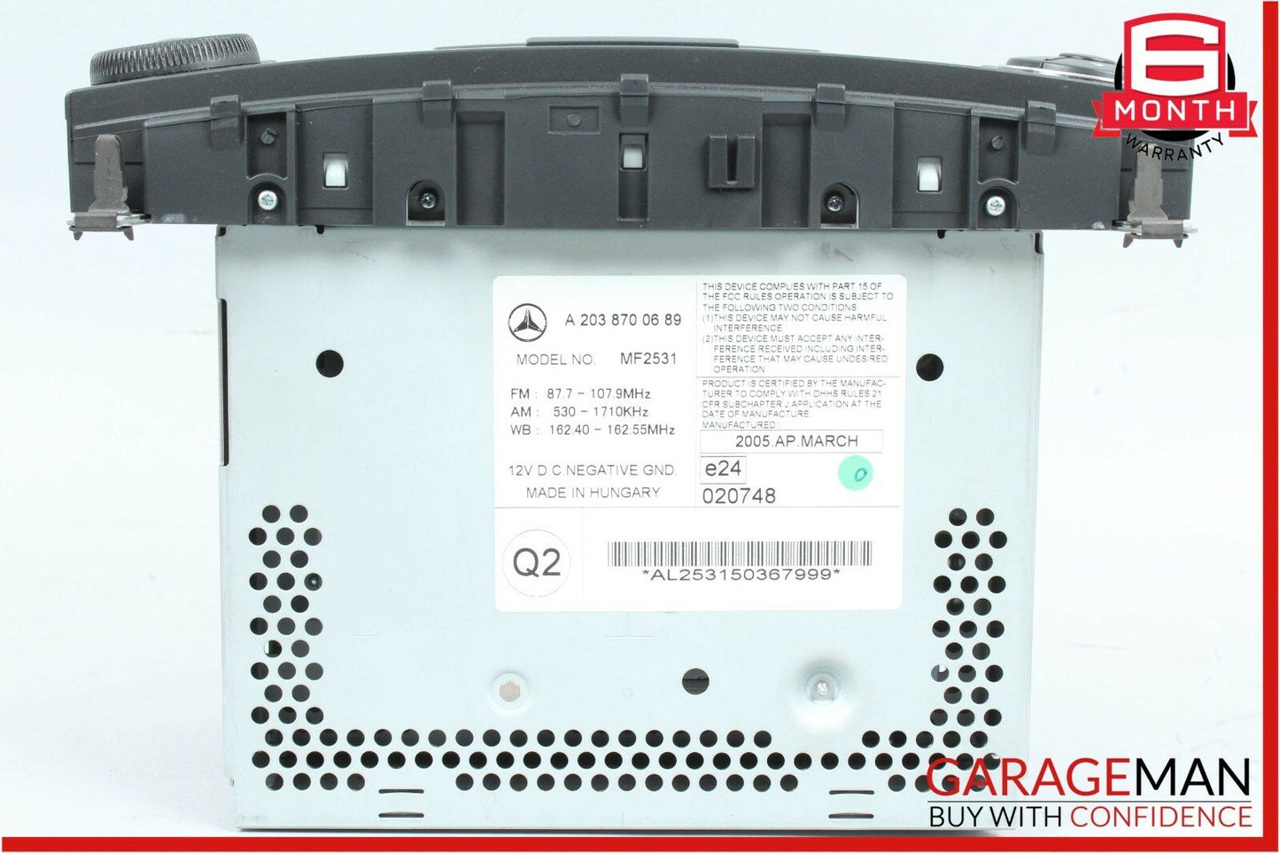 05-07 Mercedes W203 C230 C320 Radio CD Player Display Screen Head Unit AM FM OEM