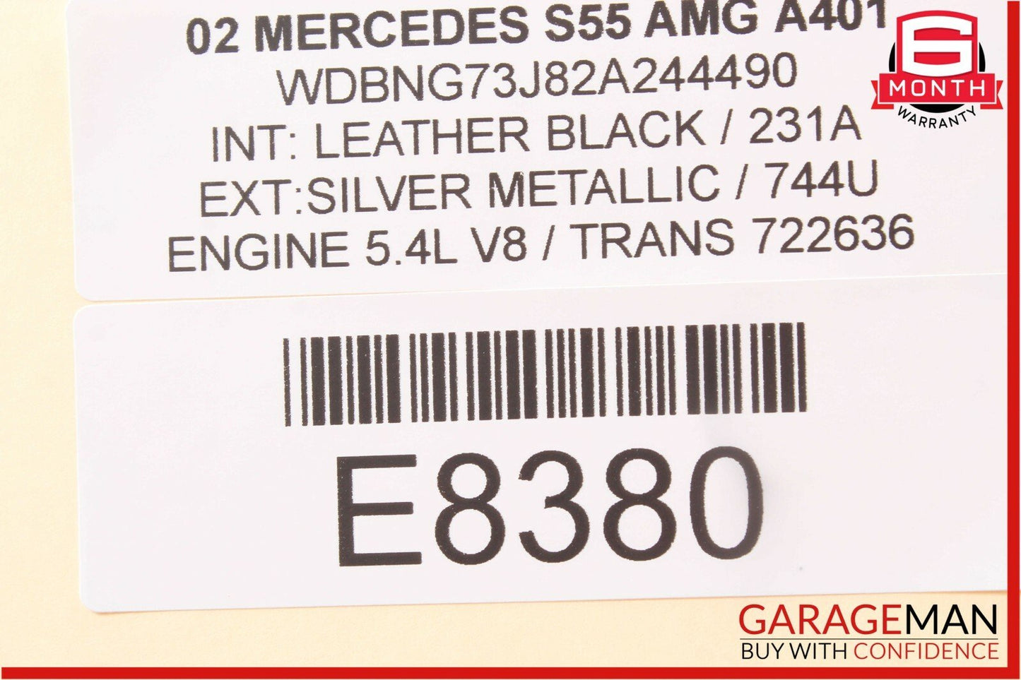 00-06 Mercedes W220 S55 AMG Front Right / Left Seat Headrest Head Rest Black OEM