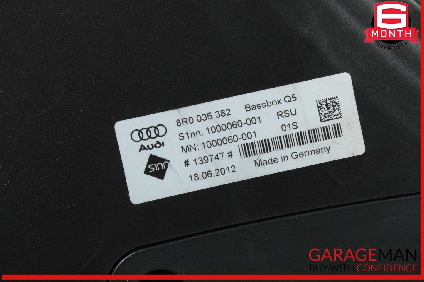 09-16 Audi Q5 Bass Box Woofer Speaker Subwoofer 8R0035382 OEM