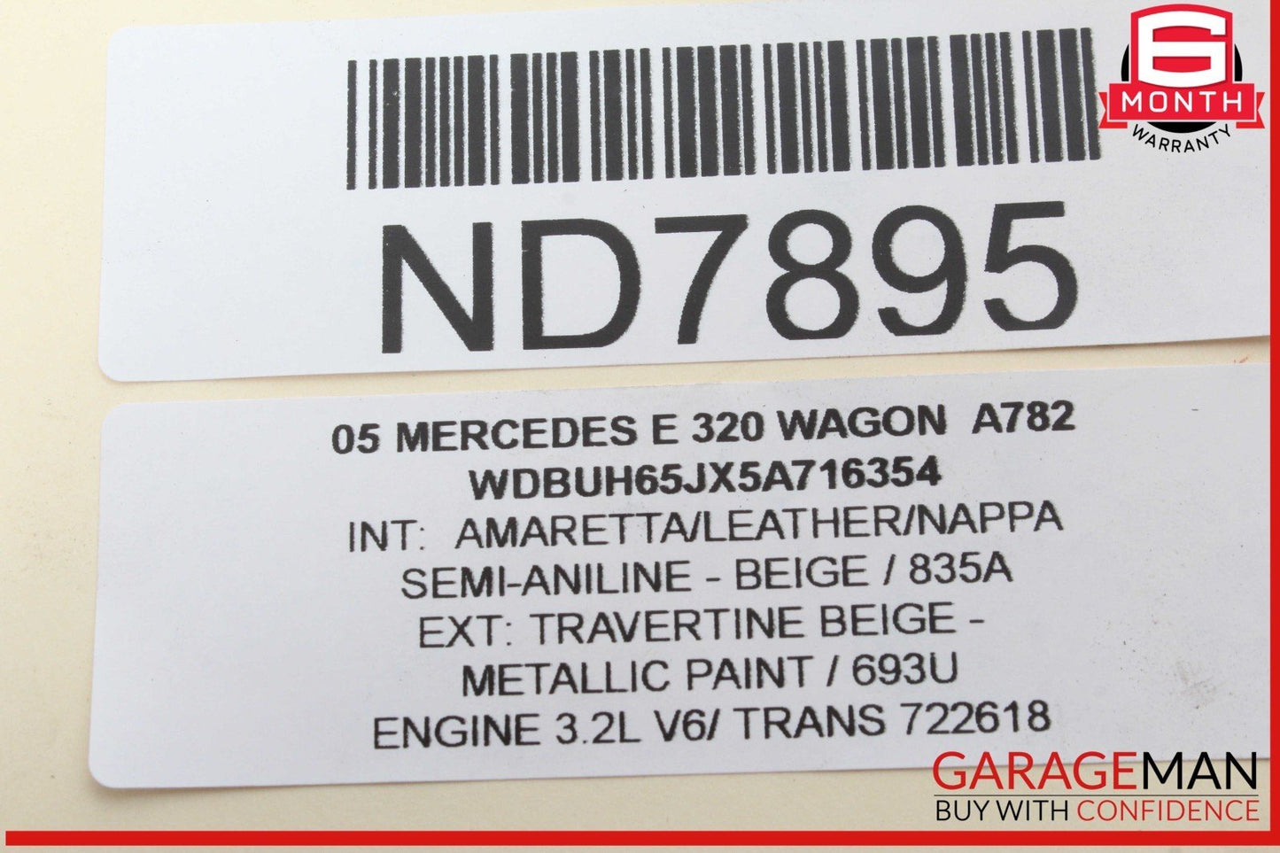 04-09 Mercedes W211 E320 E350 Wagon Rear Air Suspension Bag Shock A-2726 Arnott