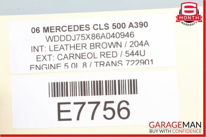 06-08 Mercedes W219 CLS500 Front Left Side Mirror Door Rear View Silver OEM