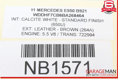 10-13 Mercedes W212 E550 E350 Sedan Inner Tail Light Lamp Rear Right Side OEM