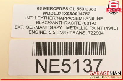 07-14 Mercedes W216 CL550 Front Left Side Dashboard AC A/C Air Vent Black OEM