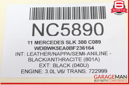 05-11 Mercedes R171 SLK300 SLK350 Front Right Side Exterior Door Handle Black