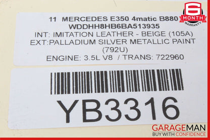 08-16 Mercedes W212 E350 C250 C350 Front Right Door Window Regulator Motor OEM