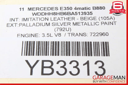 08-16 Mercedes W212 E350 C350 GLK350 Rear Left Door Window Regulator Motor OEM
