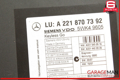 07-10 Mercedes W221 S550 S600 Keyless Go Control Module Unit 2218707392 OEM