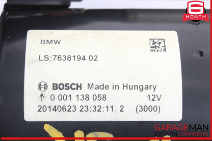 12-15 BMW X1 Engine Starter Motor Bosch 7638194 OEM