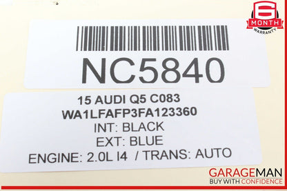 13-18 Audi Q5 Q3 Front Right Passenger Side Sun Visor Sunvisor Black 8K0857552
