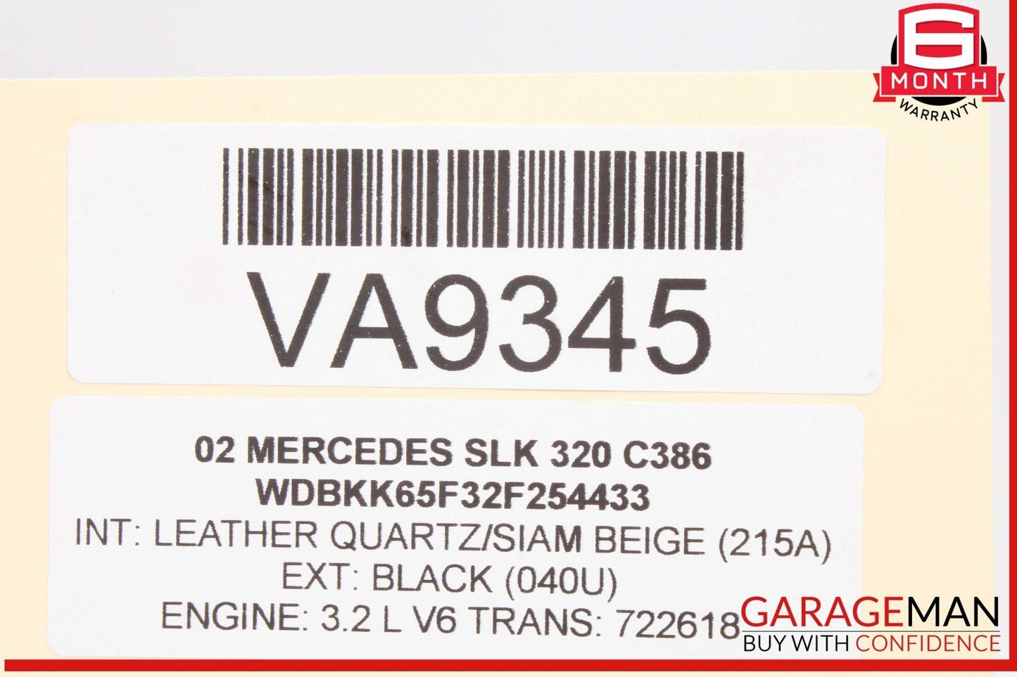 97-04 Mercedes R170 SLK320 SLK230 Convertible Top Front Lock Latch Cylinder OEM