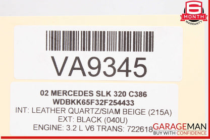 97-04 Mercedes R170 SLK320 SLK230 Convertible Top Front Lock Latch Cylinder OEM