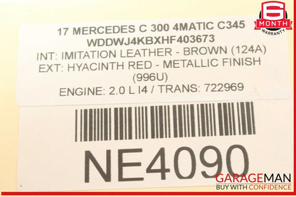 08-17 Mercedes W205 C300 4MATIC Rear Left or Right Side CV Axle Half Shaft OEM