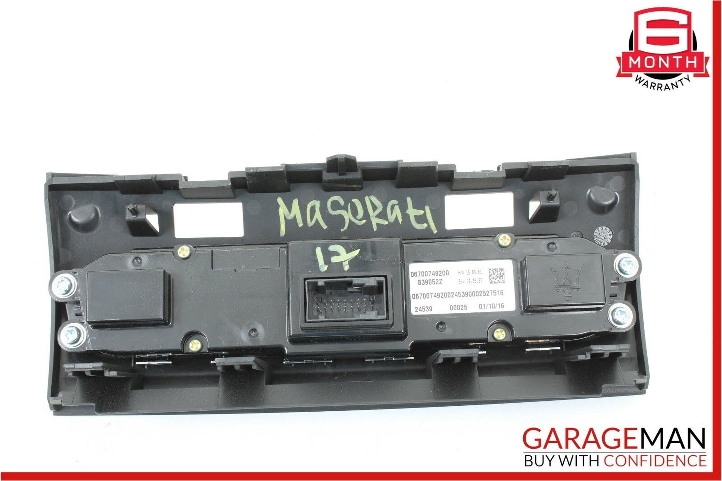 14-17 Maserati Ghibli S Center HVAC Heater A/C Climate Control Switch Panel OEM