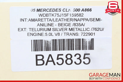 03-08 Mercedes R230 SL500 Left ESP Off Console Switch Control Blank Filler