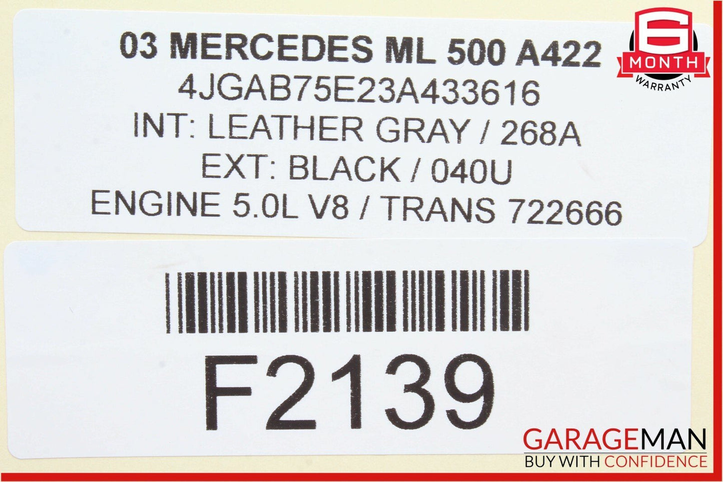 98-05 Mercedes W163 ML430 ML500 Front Right or Left Side Seat Control Module OEM