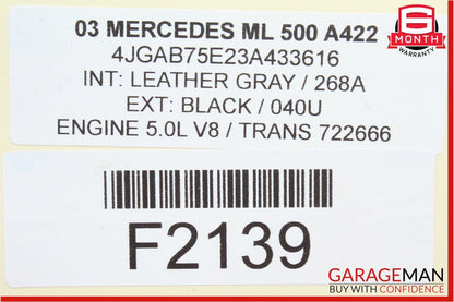 98-05 Mercedes W163 ML430 ML500 Front Right or Left Side Seat Control Module OEM