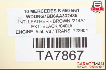07-14 Mercedes W221 S550 HYBRID Air Suspension Supply Valve Block Module OEM