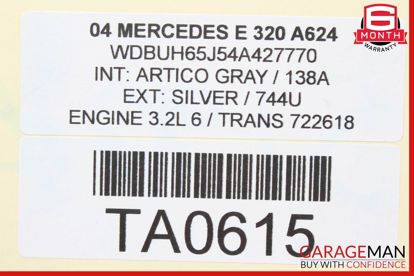 03-09 Mercedes W211 E350 E55 AMG Rear Right Side Exterior Door Handle Silver OEM