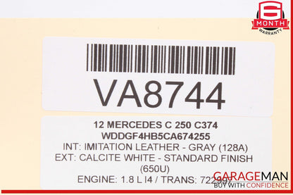 08-14 Mercedes W204 C250 C300 Right Side Roof Curtain Airbag Air Bag OEM
