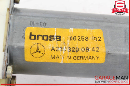 03-12 Mercedes R230 SL500 Front Left Window Regulator Motor 2308200942