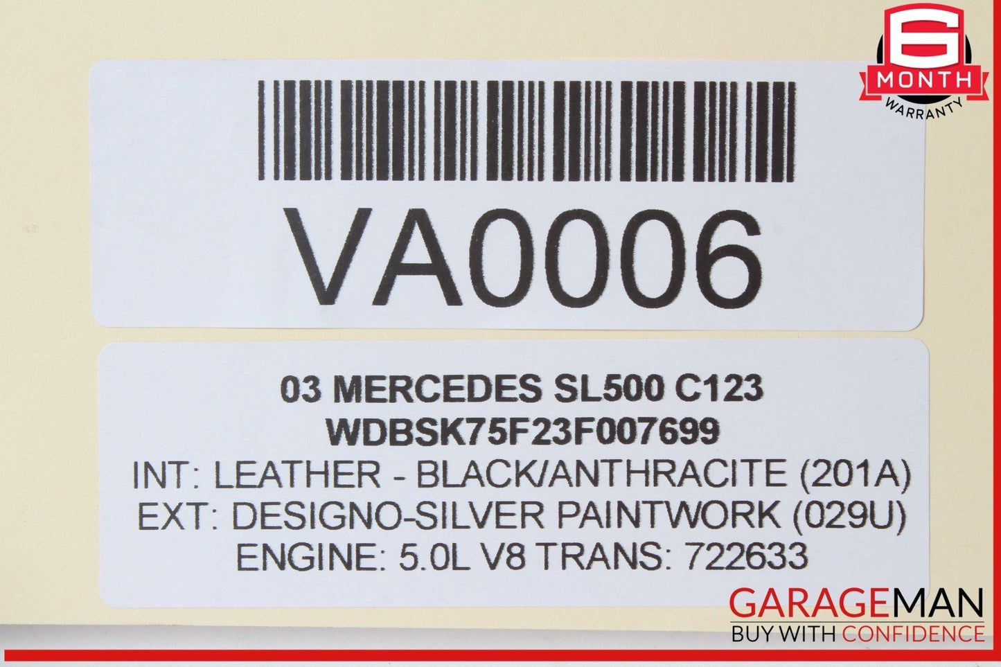 03-12 Mercedes R230 SL500 CL600 Front Right Side Door Window Regulator Motor OEM