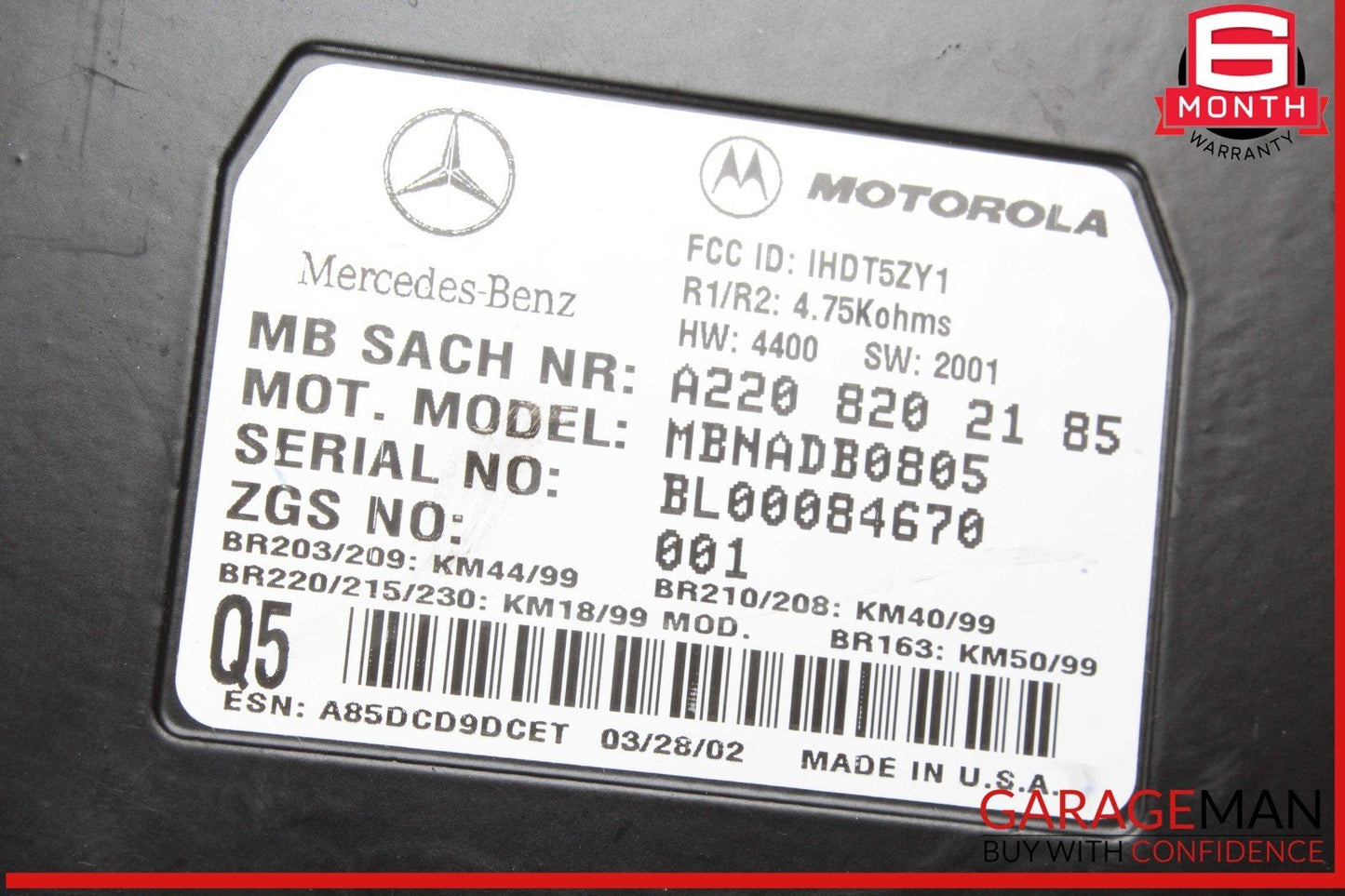 00-06 Mercedes W210 E320 Voice Command Control Module 2208202185 OEM