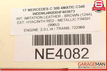 08-20 Mercedes W205 C300 4MATIC Rear Left or Right Lower Control Arm OEM