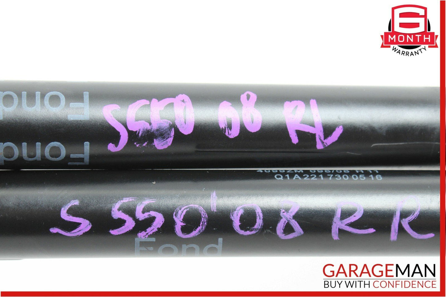 07-13 Mercedes W221 S550 Rear Left & Right Side Door Support Hinge Shock Struts