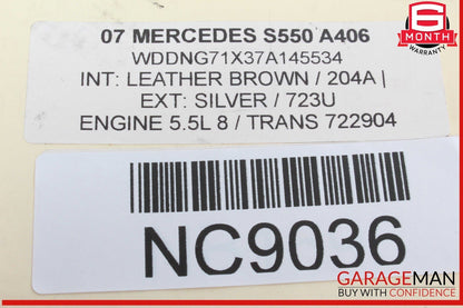 07-10 Mercedes W221 S550 S400 Keyless Go Control Module 2218702392 OEM